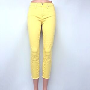 Lucky Brand Yellow Ava Mid Rise Crop